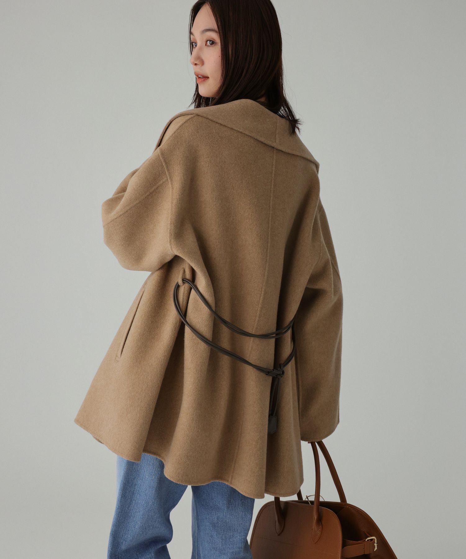 BABYLONE｜ベルト付きリバーショートコート | Rakuten Fashion(楽天