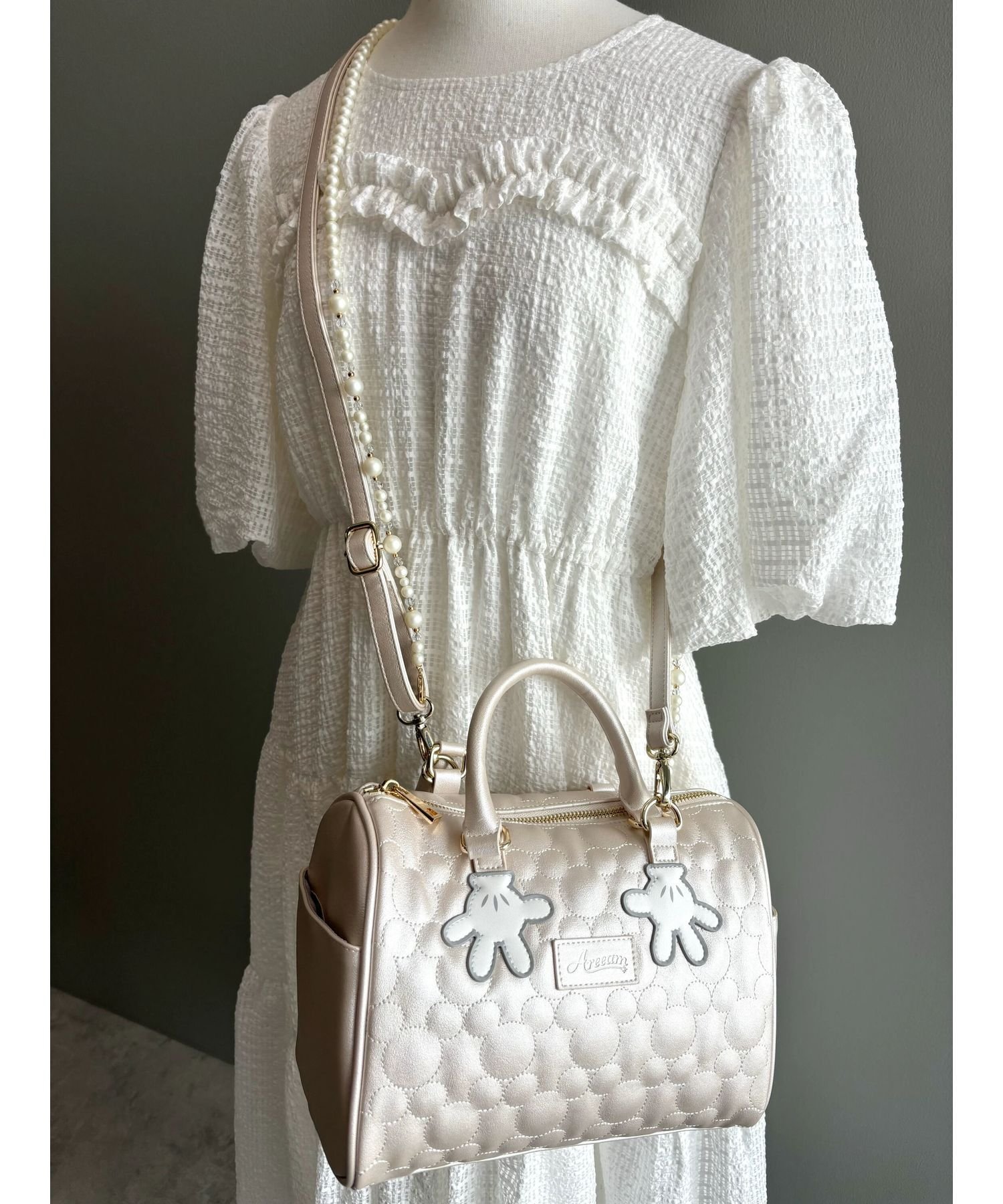 Areeam｜ミッキー/キルティングミニボストンバッグ | Rakuten Fashion