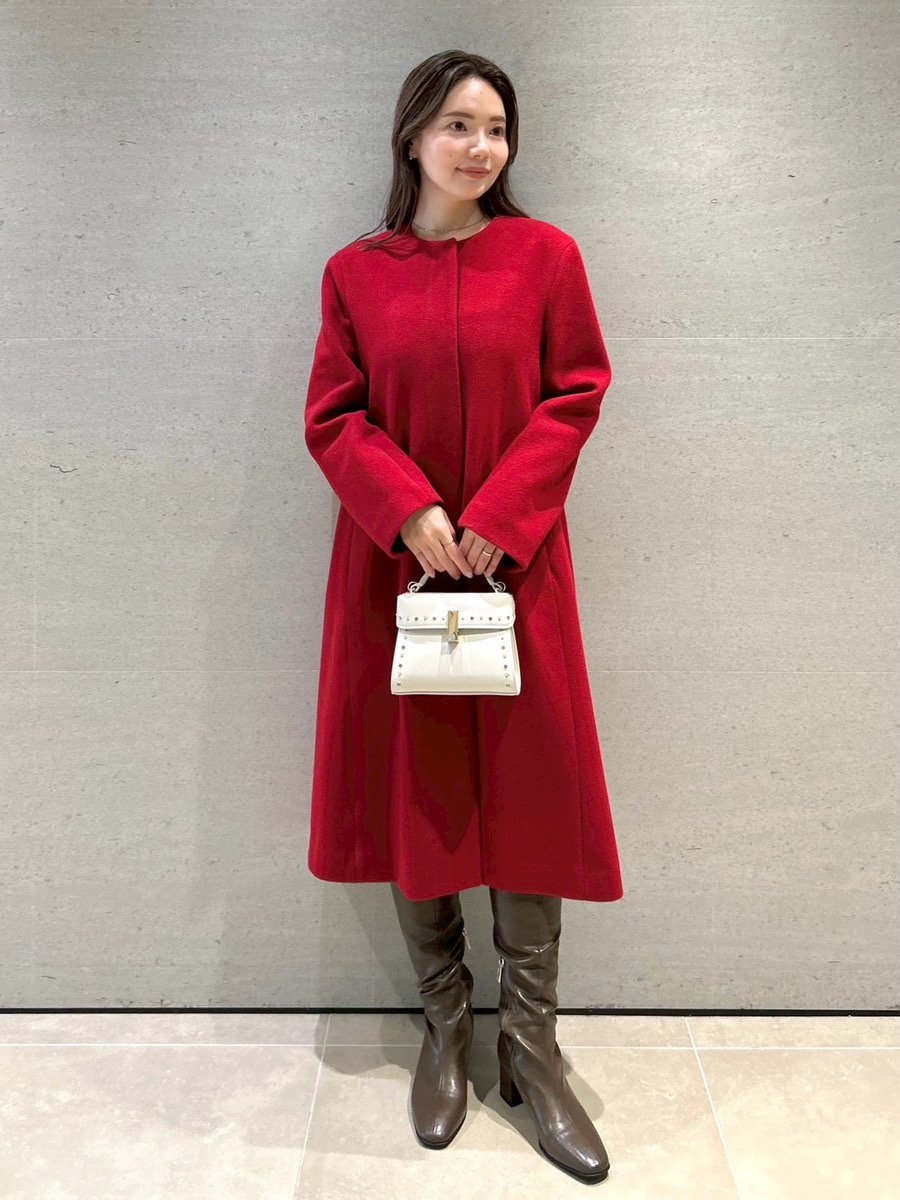 CELFORD｜リボンストール付きノーカラーコート | Rakuten Fashion(楽天