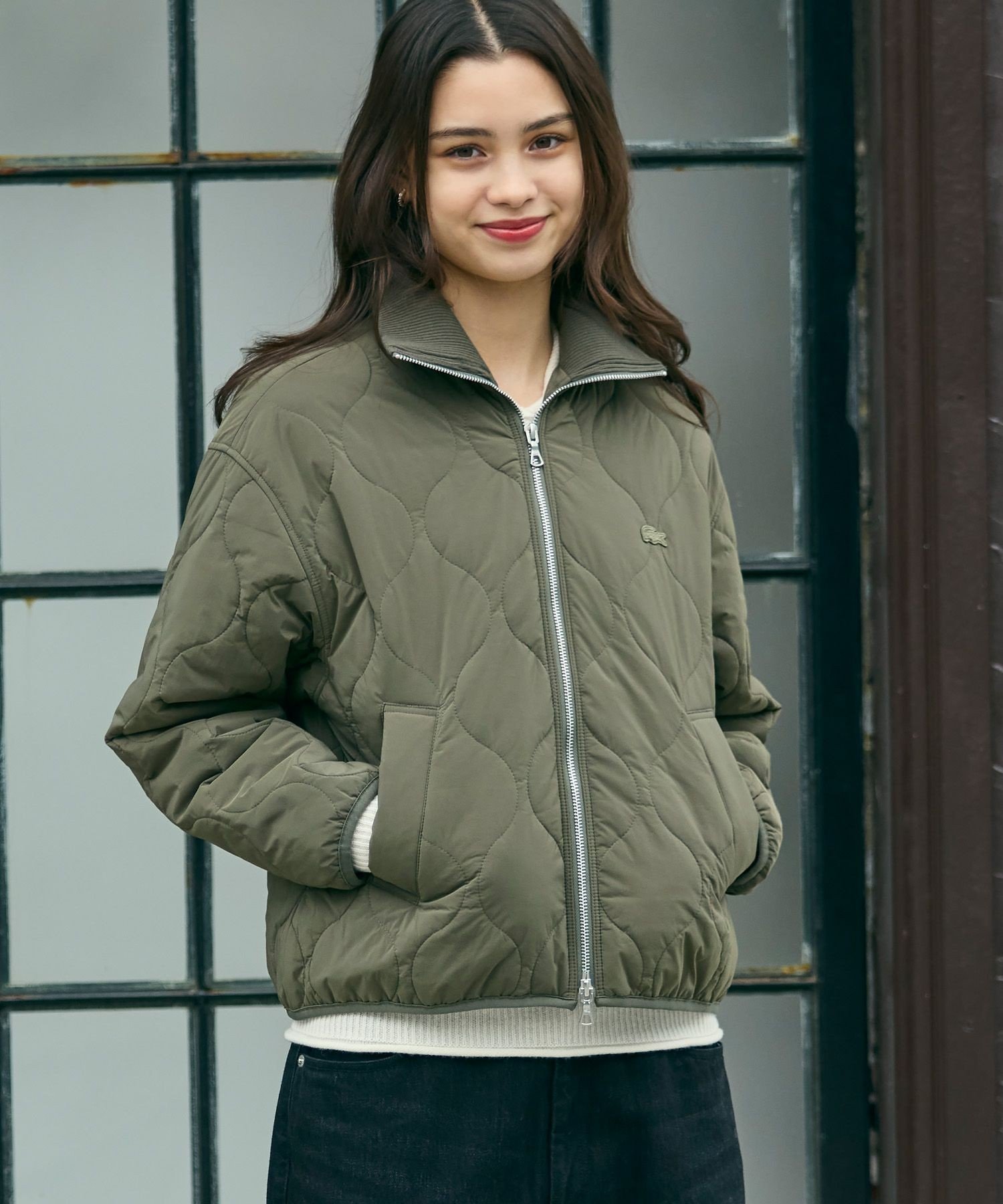 LACOSTE｜THERMORE中綿 ひょうたんキルティング ハイネックジップ