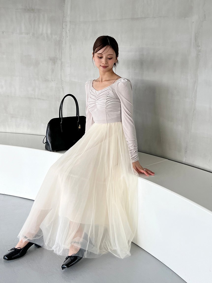 SNIDEL｜【Chacott】ベロア×チュールワンピース | Rakuten Fashion