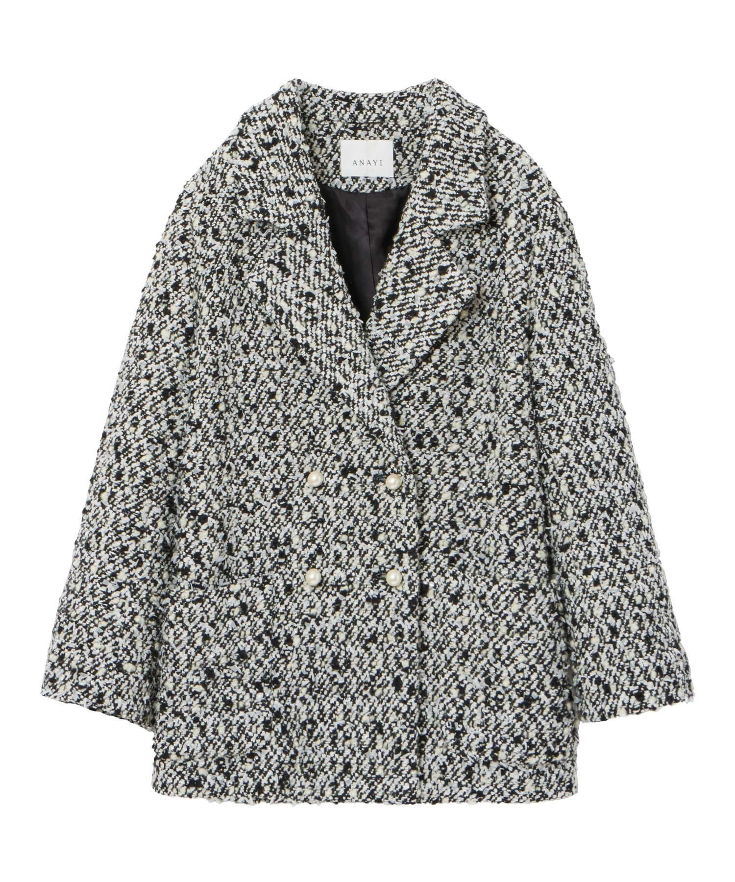 ANAYI｜【セットアップ対応商品】モノトーンリボンツイードコート