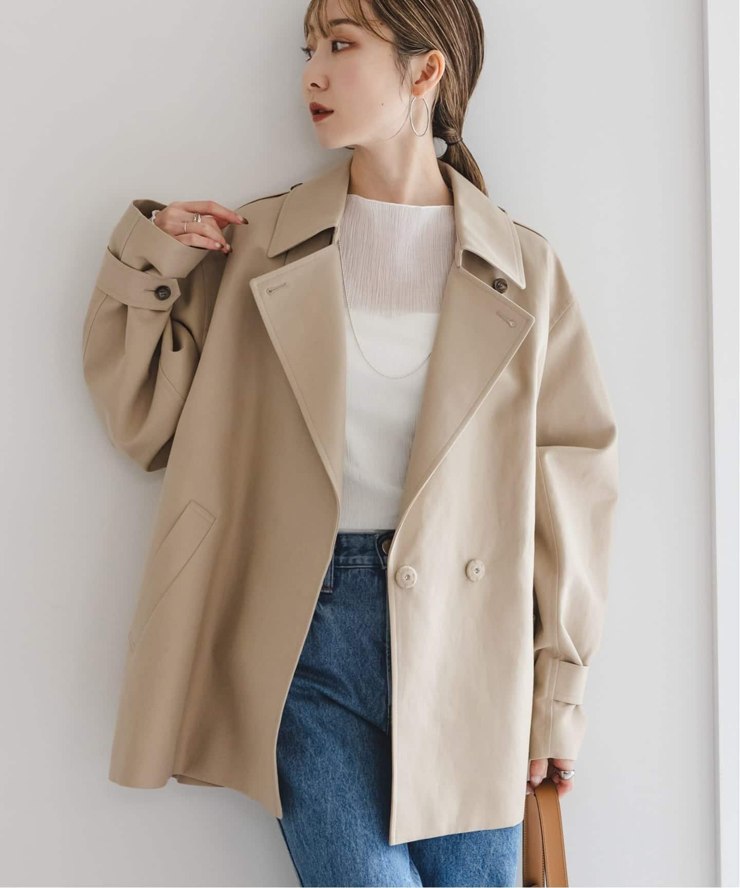 NOBLE｜《WEB限定追加》コットンダブルクロスハーフコート | Rakuten