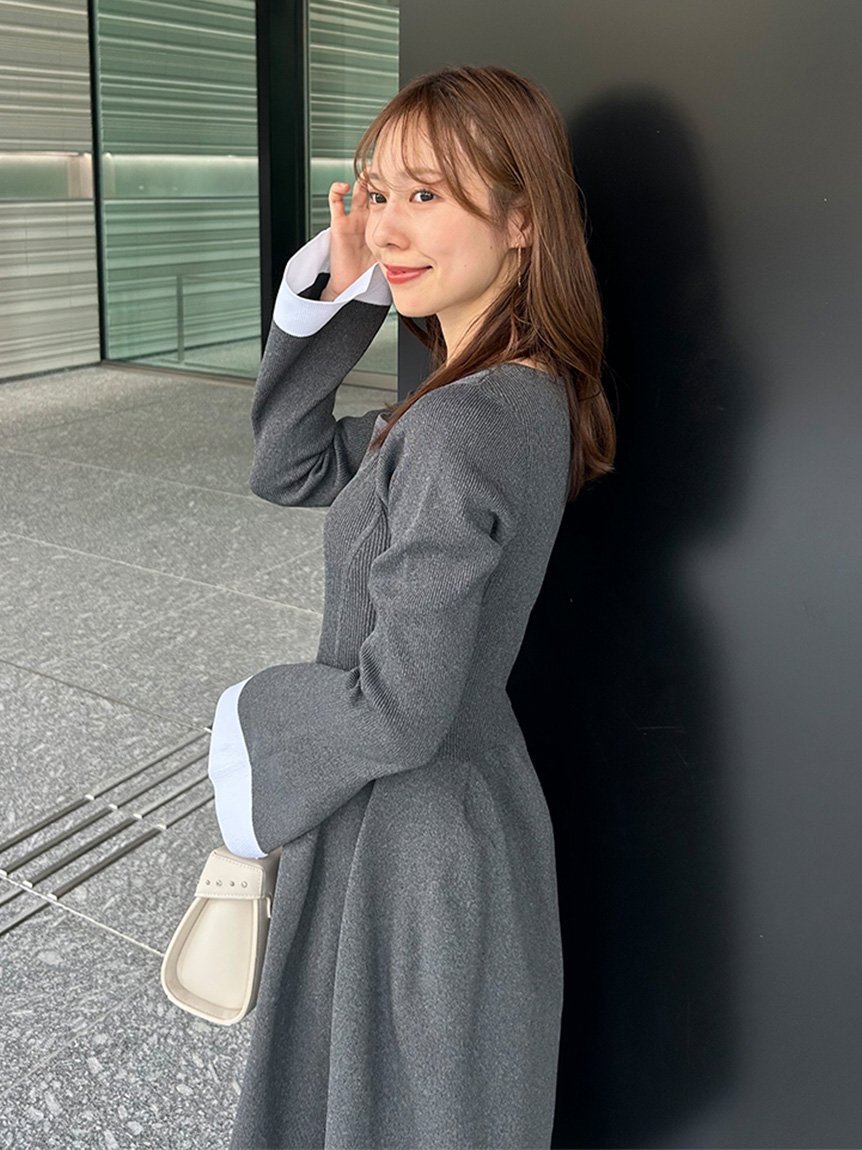 CELFORD｜ベルスリーブホールガーメントニットワンピース | Rakuten