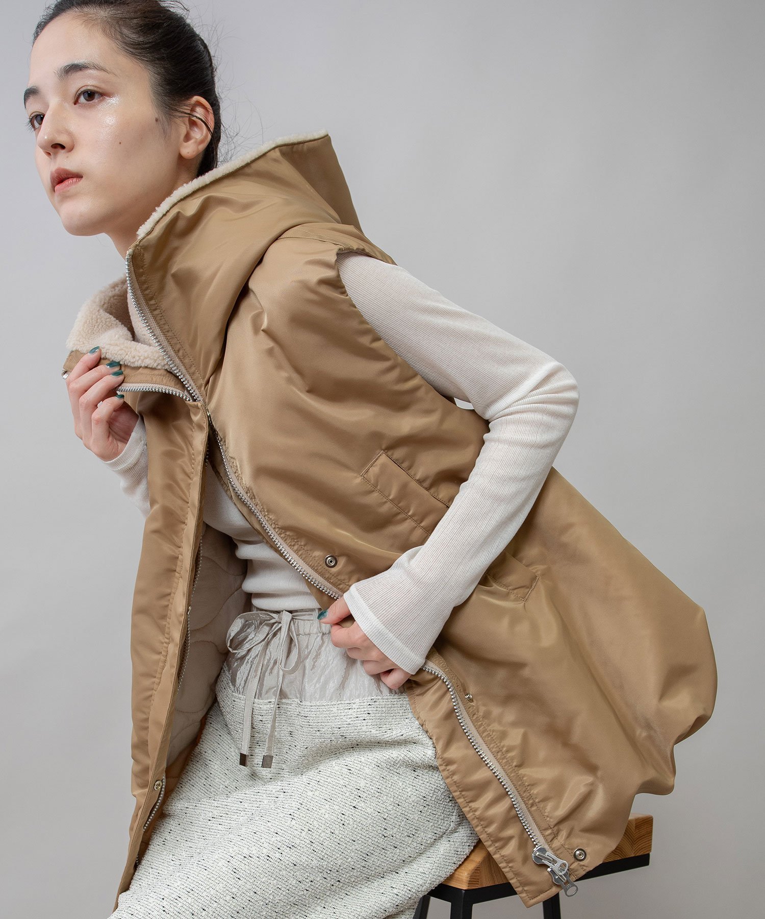 Munich｜ナイロンツイル*シープボアバルーンフライトベスト | Rakuten