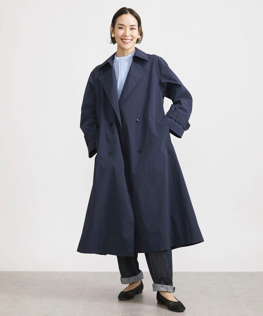 Maison de CINQ｜[小さいサイズ]ストレッチソフトロングトレンチコート