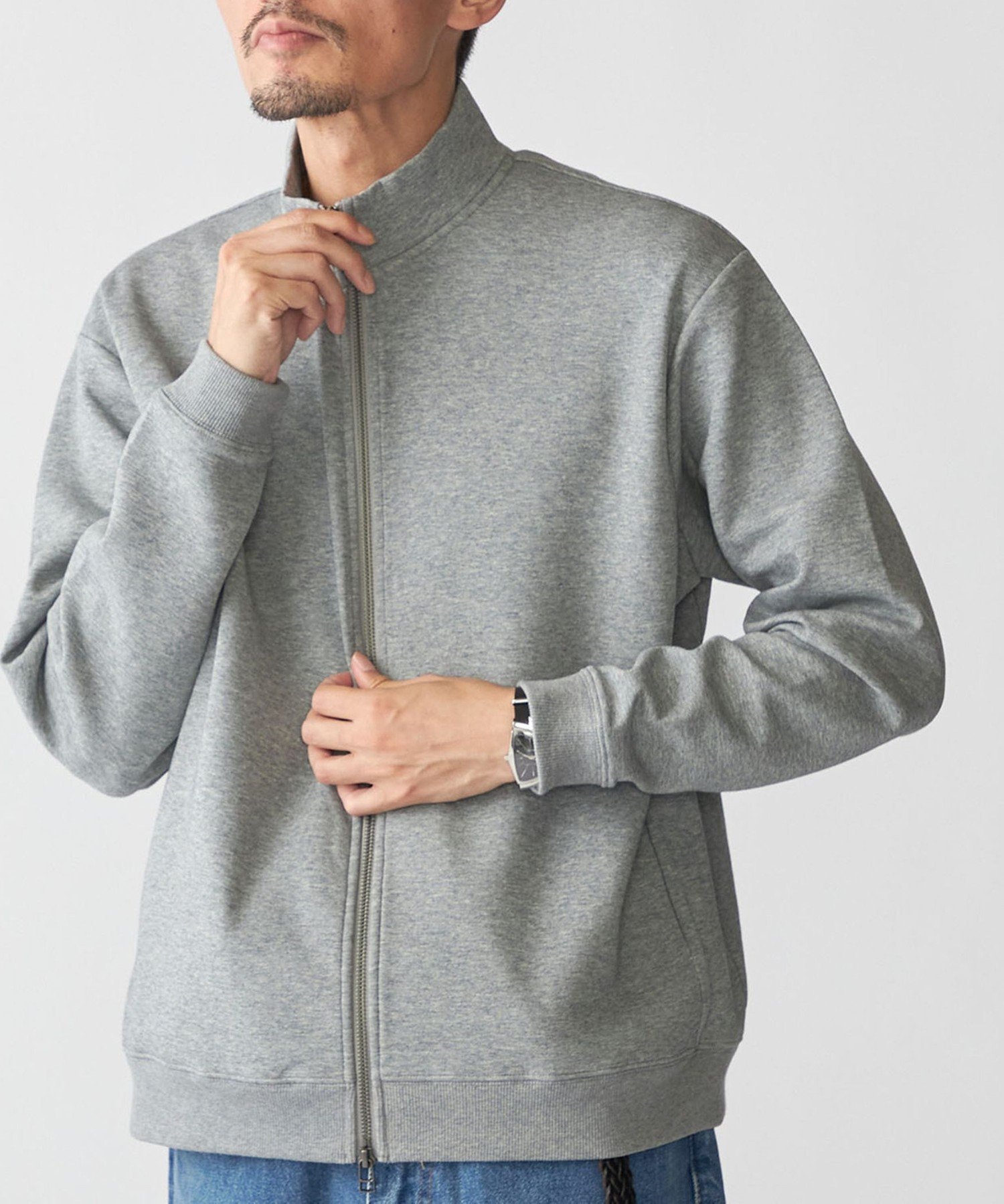 SHIPS｜【WEB限定】SHIPS: ハイゲージ ダブルニット スタンド ジップ