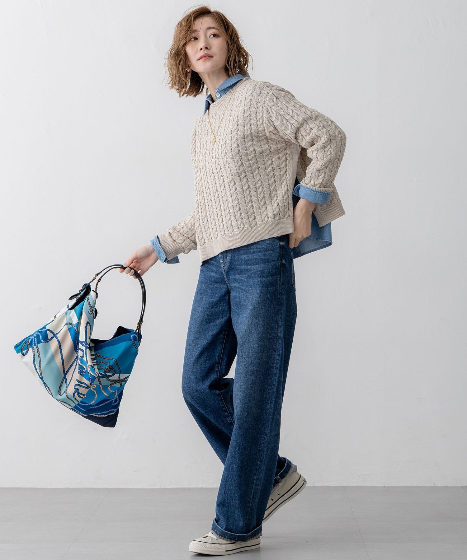 23区｜【Oggi3月号掲載/洗える】ライトダンガリー クロップド