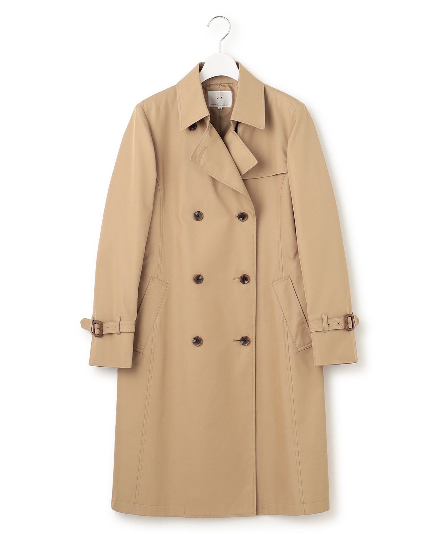 23区｜コットンポリエステルギャバジン ロング トレンチコート