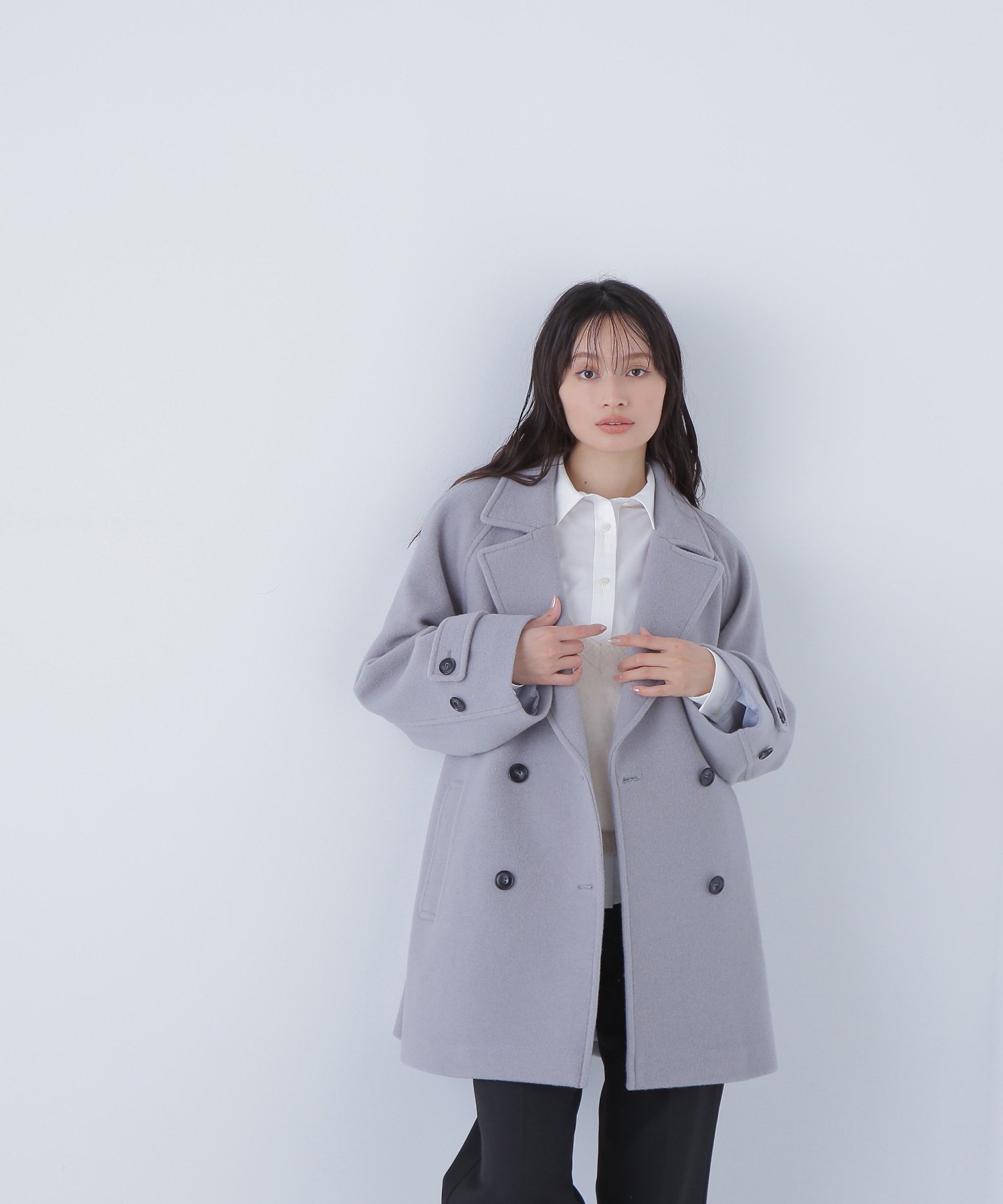 NATURAL BEAUTY BASIC｜ダブルブレストフォルムミドルコート | Rakuten
