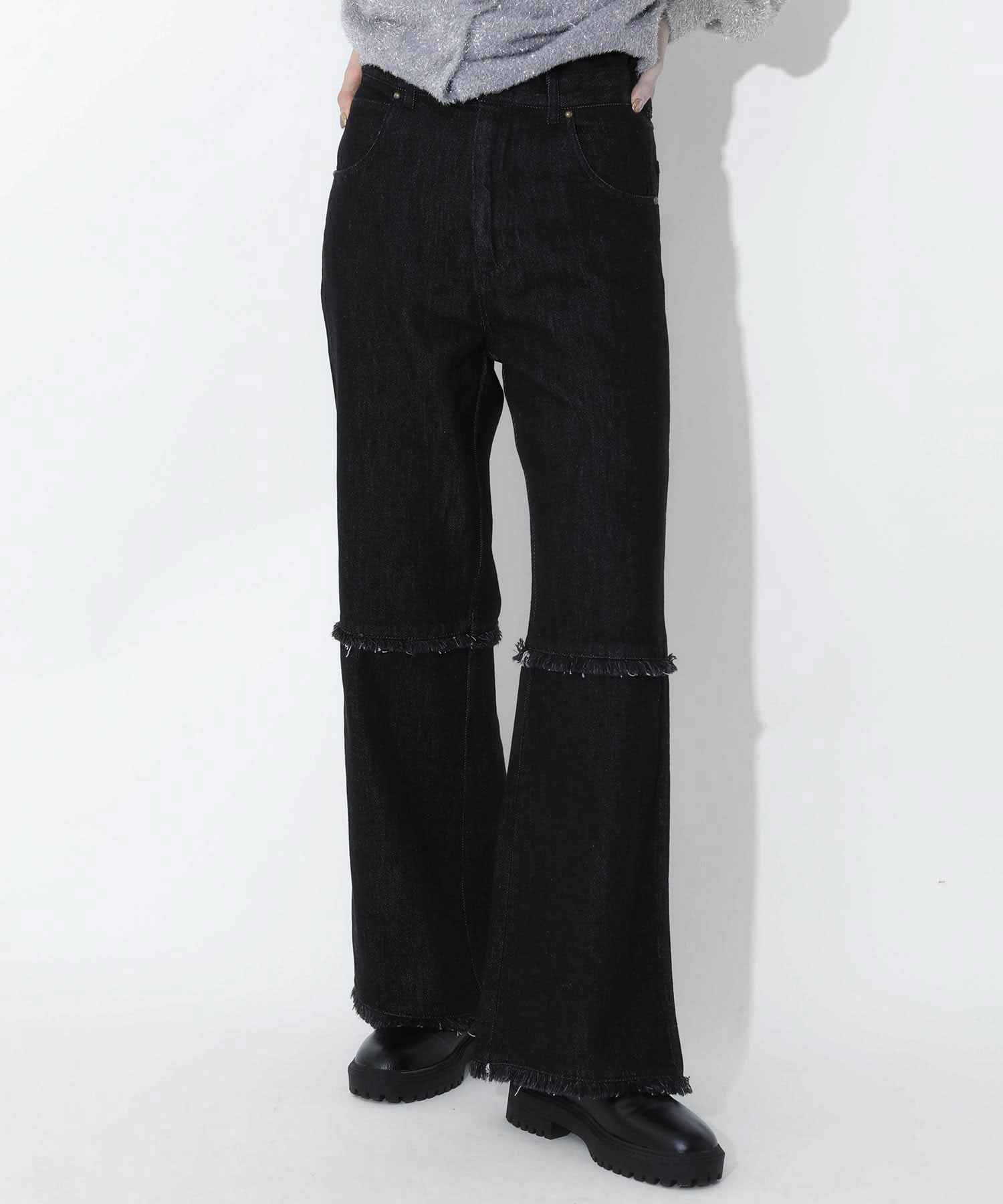 Gready Brilliant｜Re Fiina 裾フリンジデニムパンツ | Rakuten