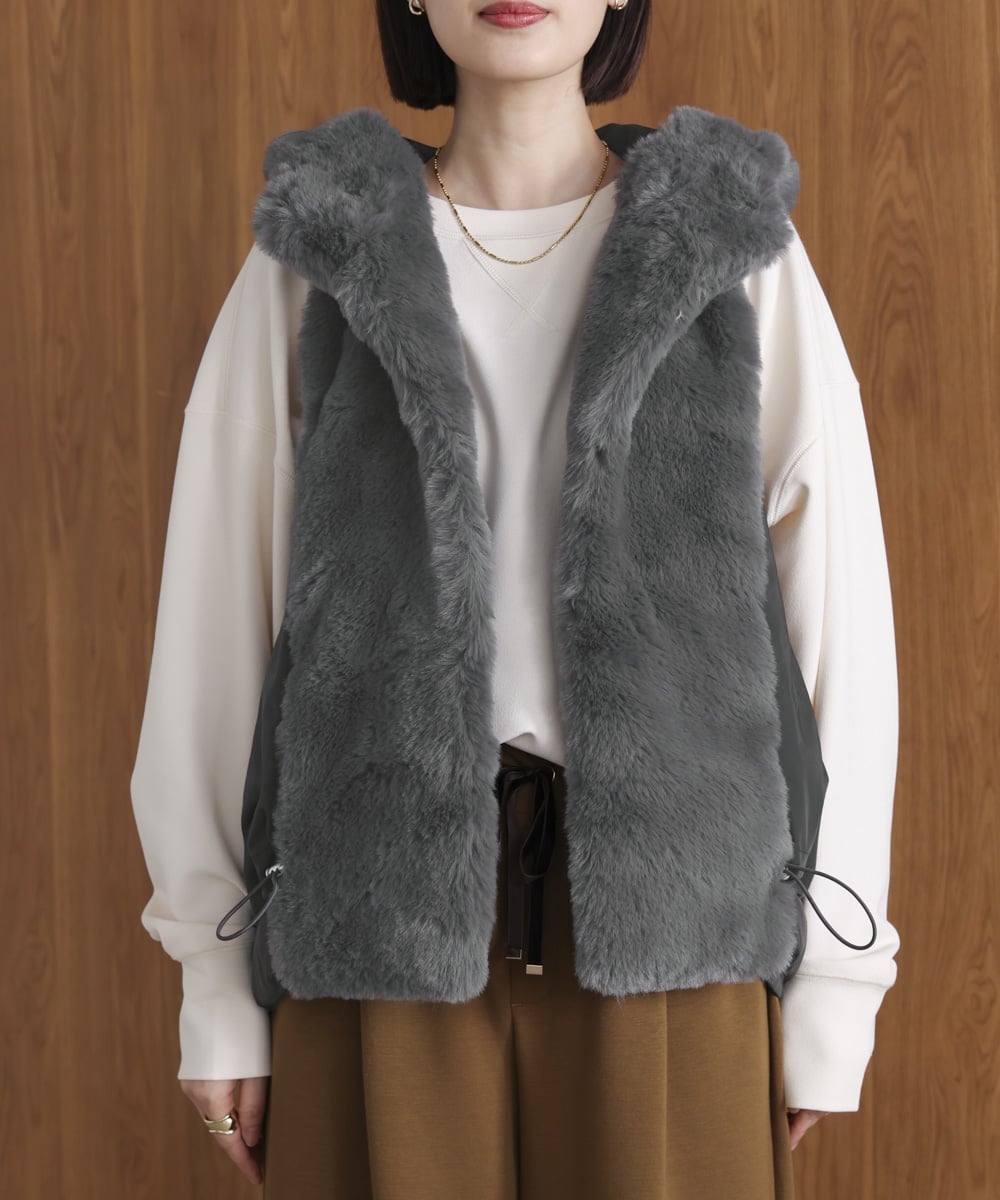 Bab / Bou Jeloud｜異素材MIXダウンファーベスト | Rakuten Fashion