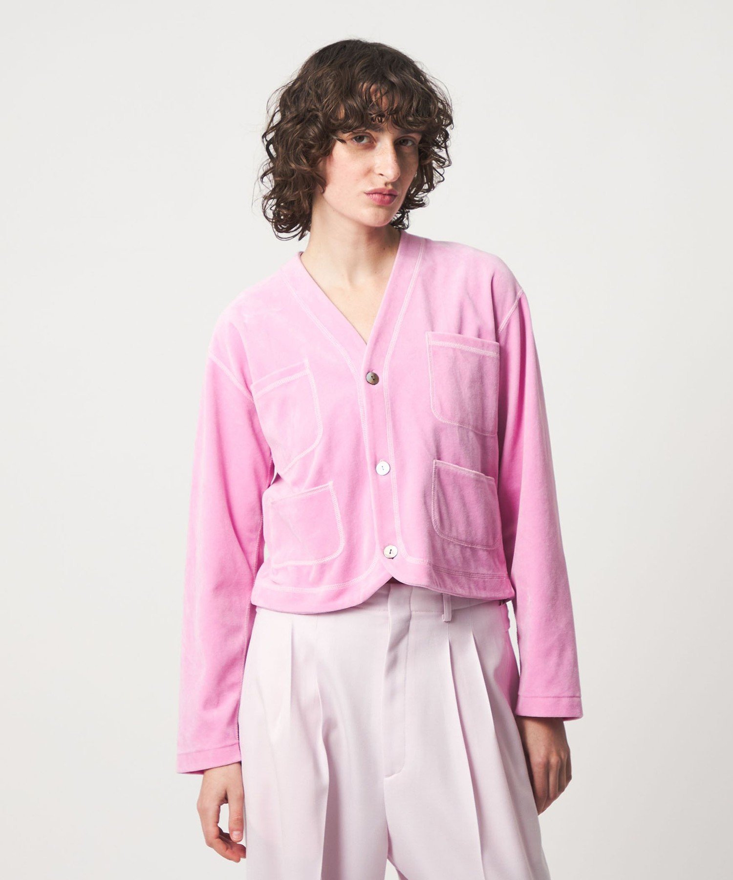 今期2026春夏<6（ROKU）＞ベロア カラー カーディガン BEAUTY&YOUTH UNITED ARROWS｜<6(ROKU)>ベロア カラー カーディガン