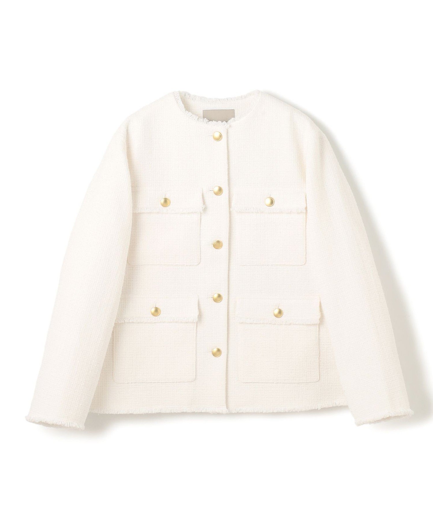 TOMORROWLAND｜スラブコットンツイード Vクルーネックジャケット