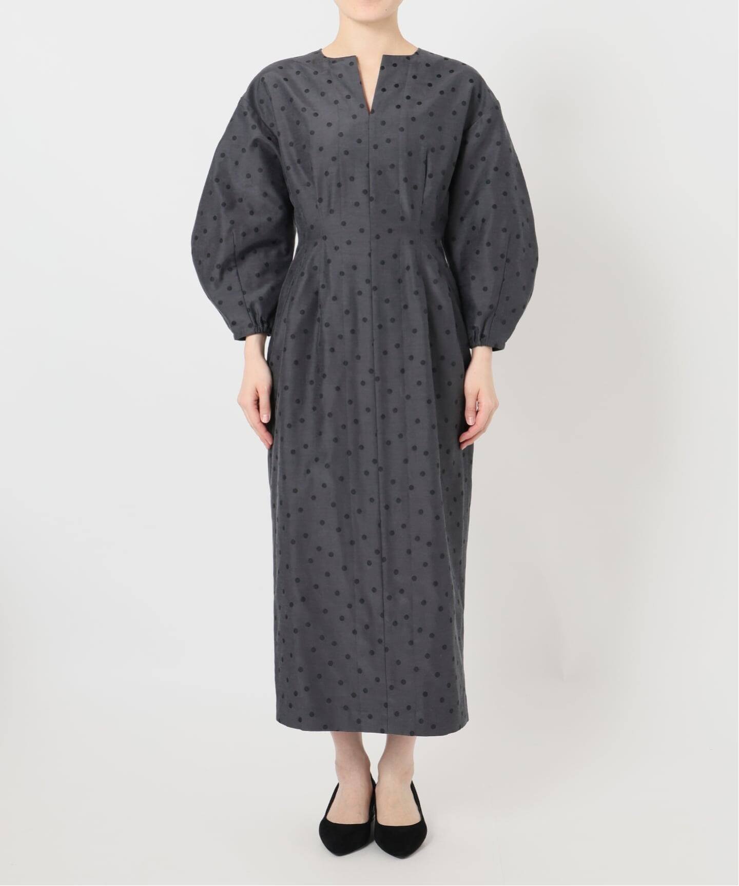 VERMEIL par iena｜DOTジャガード ウエストシェイプワンピース