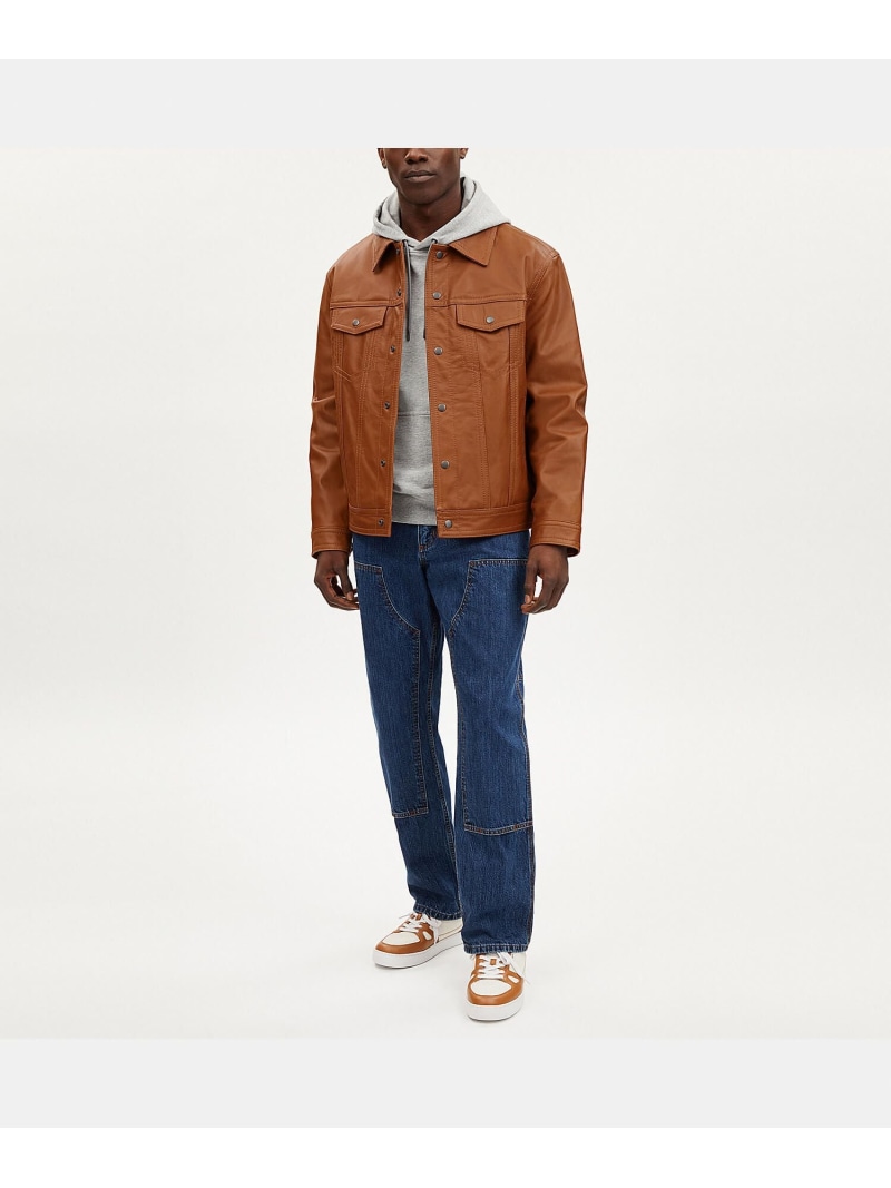 楽天市場】COACH OUTLET 【公式】レザー トラッカー ジャケット コーチ