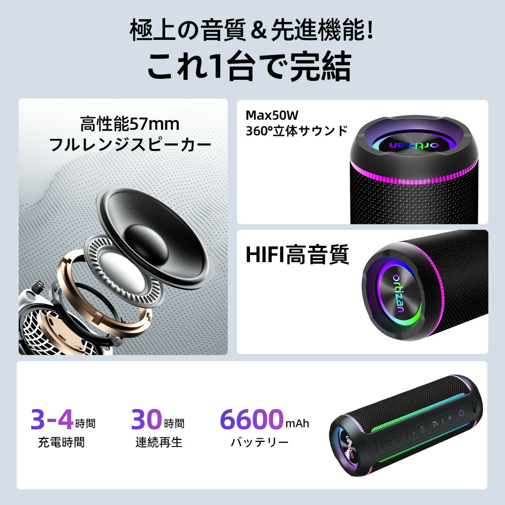 楽天市場】【P5倍&550円クーポン】Ortizan X30 ポータブルスピーカー