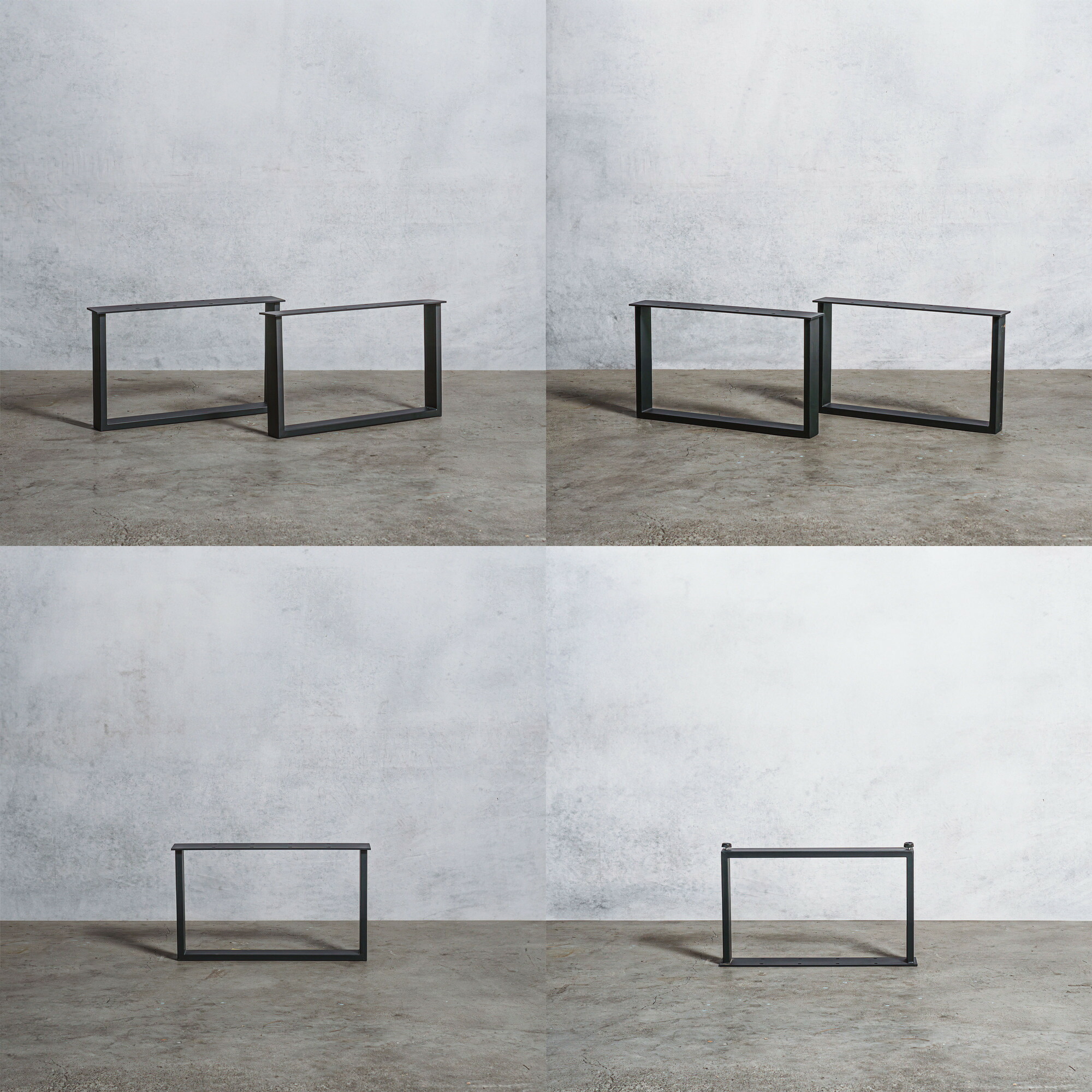 楽天市場】アイアン脚 口型 奥行58cm 高さ34cm ブラック テーブル