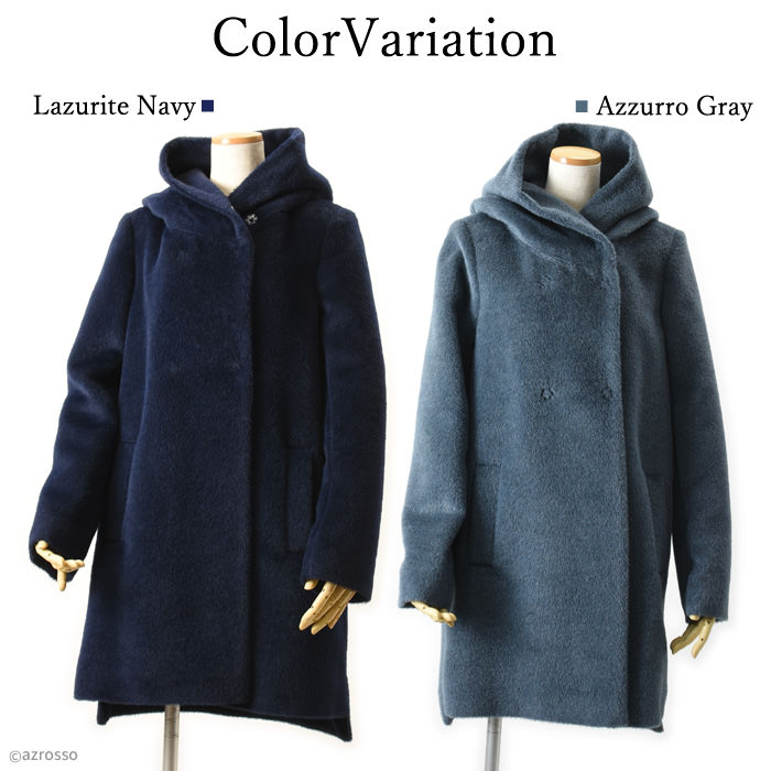 楽天市場】ミドル 丈 コート レディース 冬 フード 付き アルパカ