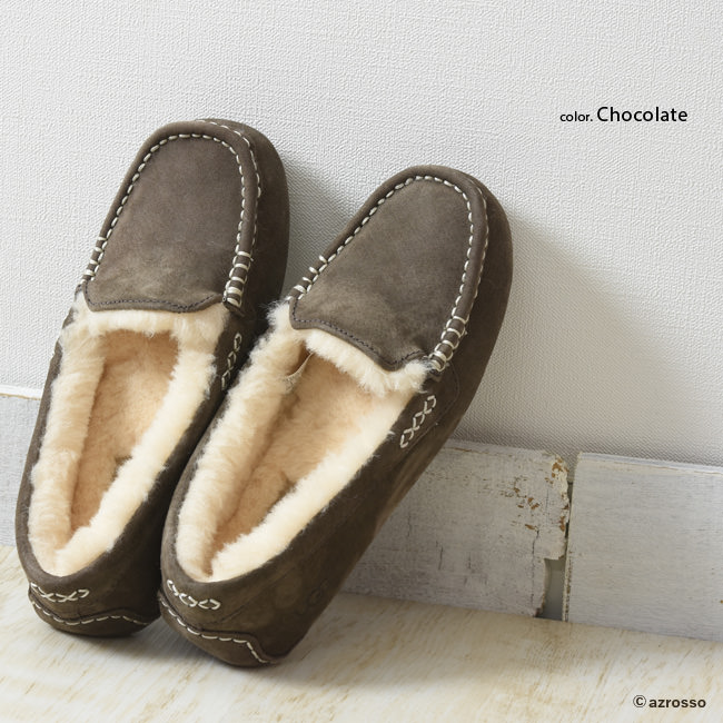 楽天市場】UGG モカシン アンスレー レディース スリッポン ムートン