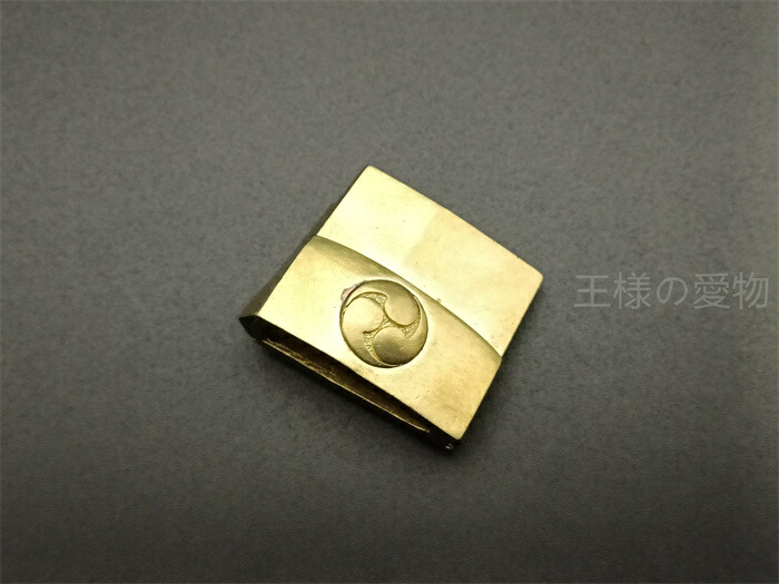 楽天市場】はばき 二重はばき 家紋の図 三つ巴 金工品 透 銅製 重さ34G