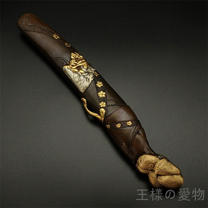 楽天市場】銅製刀装具 短刀拵 柄鞘一式 遊女の図 絵金銀 金工品 細工