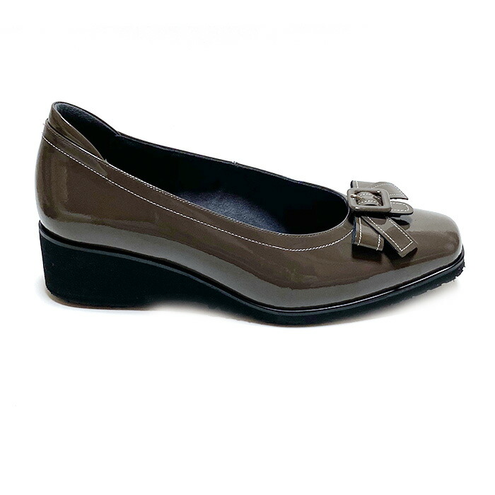 楽天市場】【本日まで10%OFF】リボン パンプス 5e 本革 レザー 幅広 甲