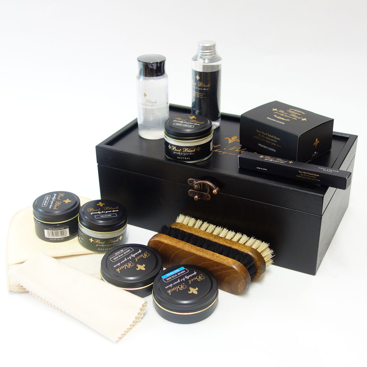 楽天市場】磨きのプロ達が創り上げたシューケアセット（上質木箱入り