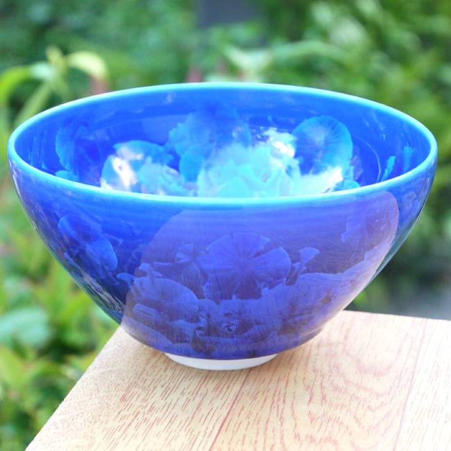 楽天市場】京焼 清水焼 花結晶抹茶茶碗 陶あん 瑠璃 : 京焼清水焼専門