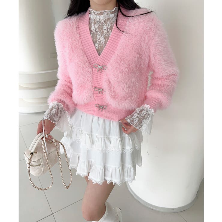 楽天市場】aimoha もこもこリボンボタンカーディガン Jasmine