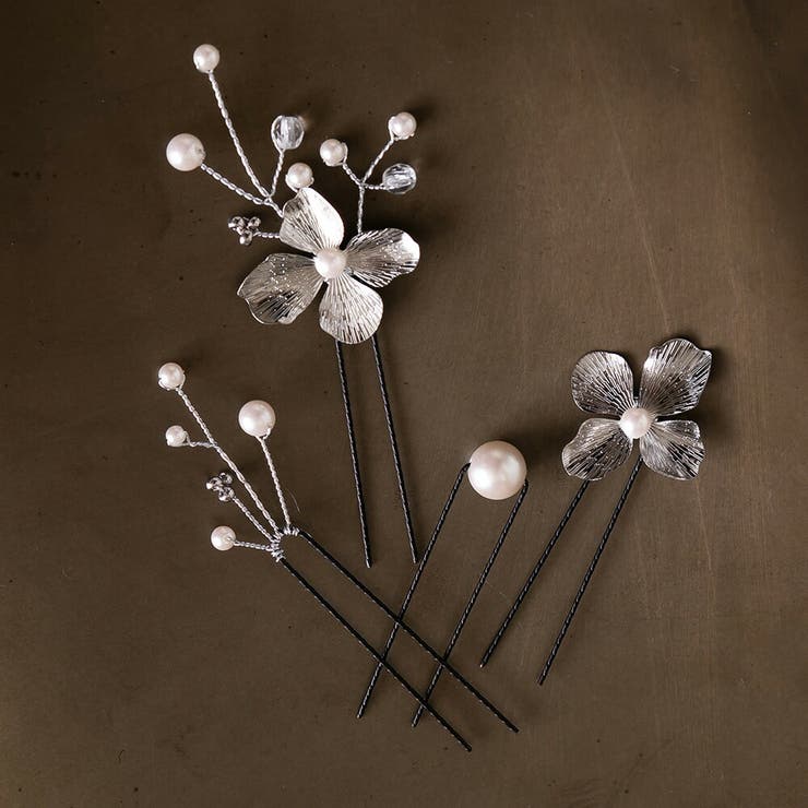 楽天市場】epicday フラワーモチーフメタルUピン 4本セット メタル