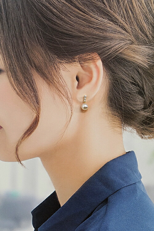 楽天市場】ミキモト アコヤパール ピアス 7.8mm ダイヤモンド K18YG