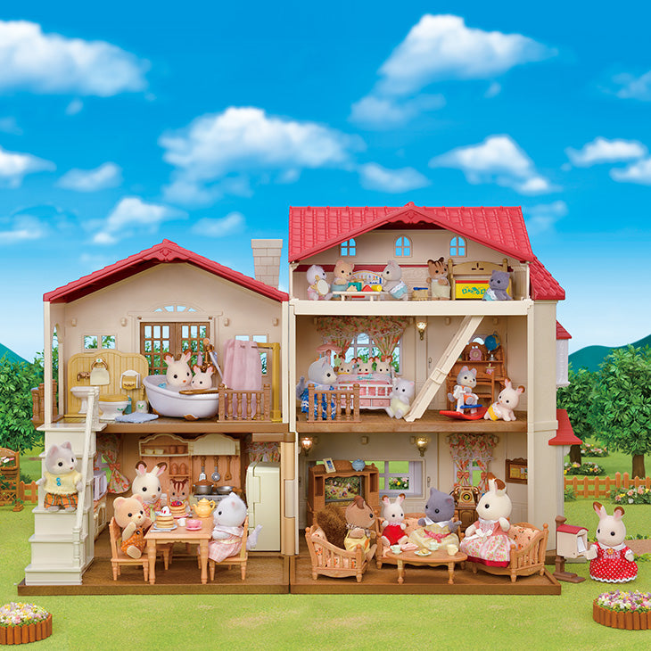 楽天市場】シルバニアファミリー 赤い屋根の大きなお家 -屋根裏は