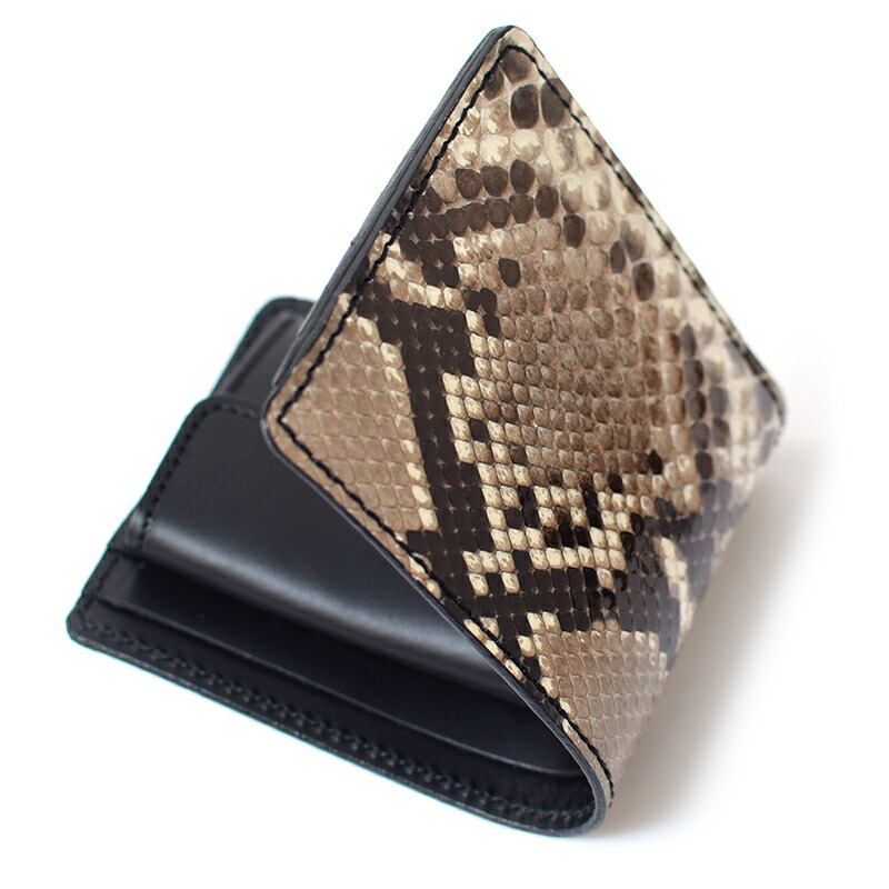 楽天市場】二つ折り財布 メンズ パイソン ヘビ革 牛革 ミニ財布 財布