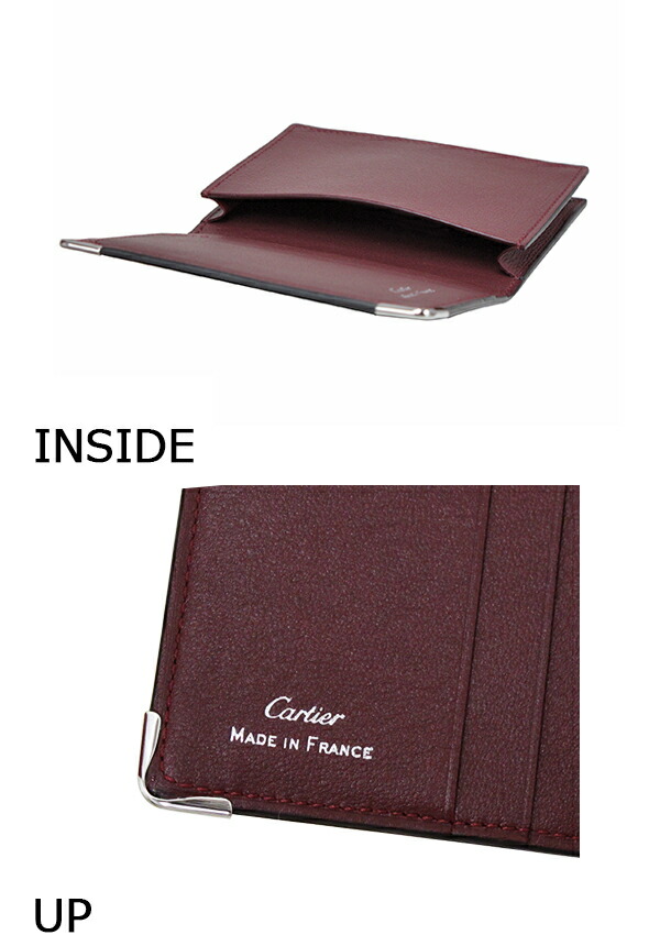楽天市場】カルティエ 名刺入れ ブラック×ボルドー マスト ドゥ