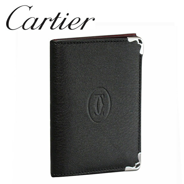 楽天市場】カルティエ 名刺入れ ブラック×ボルドー マスト ドゥ
