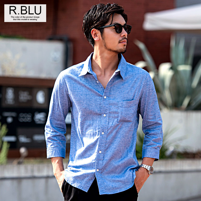 楽天市場】【送料無料】シャツ メンズ おしゃれ ストレッチ 綿麻シャツ