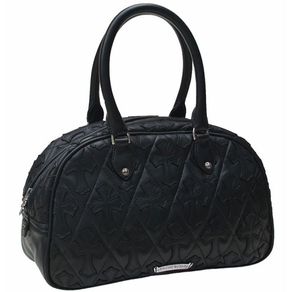 楽天市場】CHROME HEARTS SMALL GYM BAG BLACK LEATHER SILVER CROSS