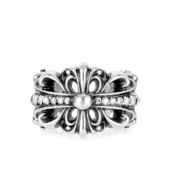 楽天市場】CHROME HEARTS DOUBLE FLORAL CROSS RING PAVE DIAMOND