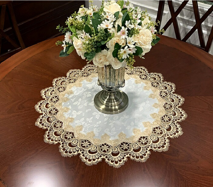 楽天市場】テーブルクロス レース 円形 直径約120cm 送料無料 おしゃれ