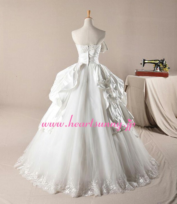 楽天市場】ウェディングドレス プリンセス☆H010☆ボートネック