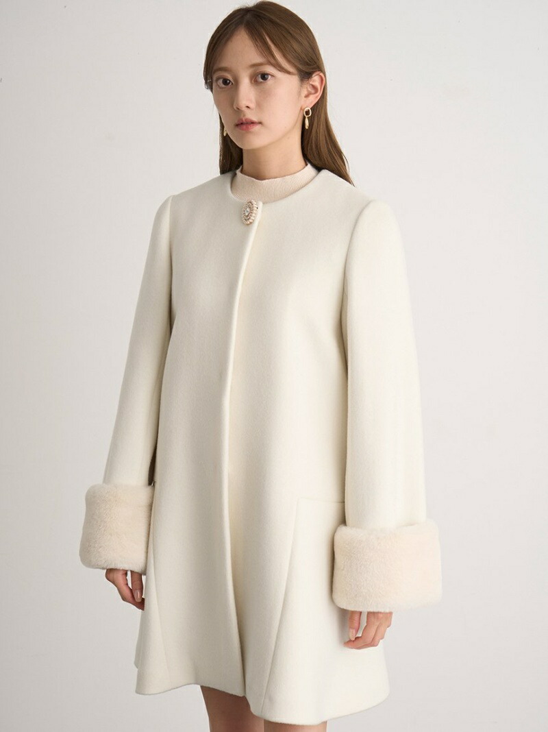 楽天市場】【WEB限定】ビジューブローチAラインコート SNIDEL