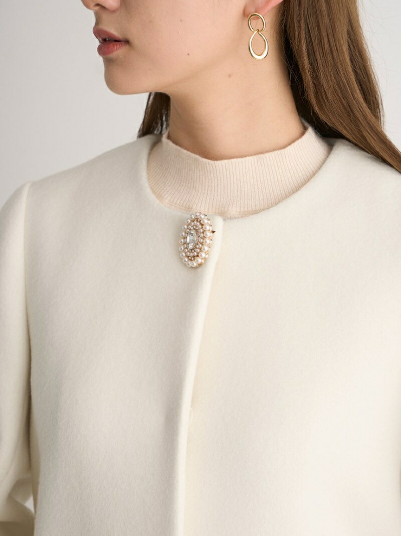 楽天市場】【WEB限定】ビジューブローチAラインコート SNIDEL