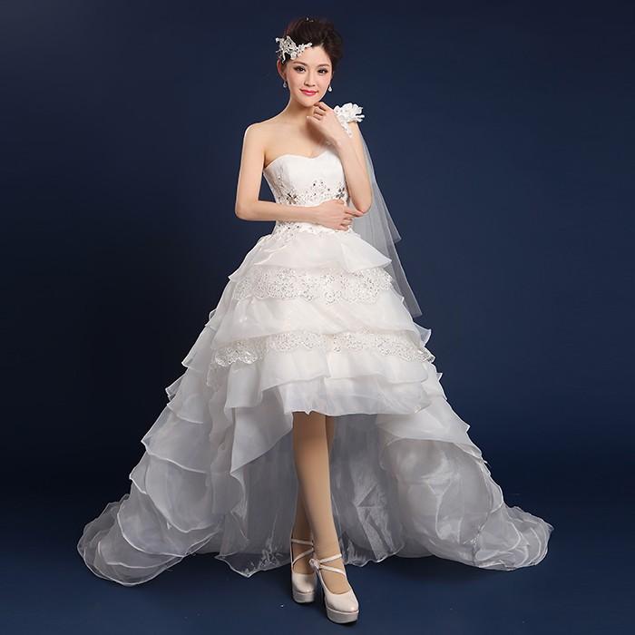 楽天市場】ウェディングドレス ミニドレス 前短後長ドレス ワン