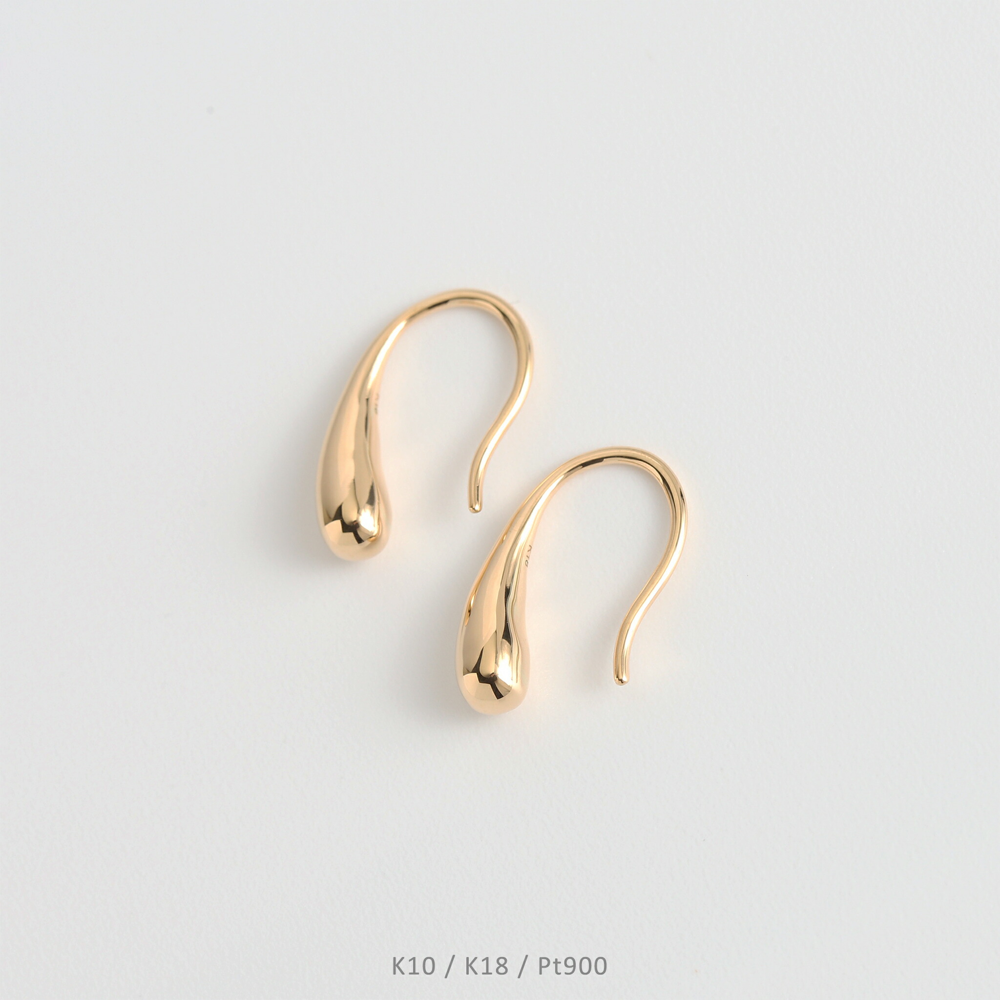 楽天市場】【Drop Hook Pierce】 K10/K18/Pt900 雫 モチーフ 地金