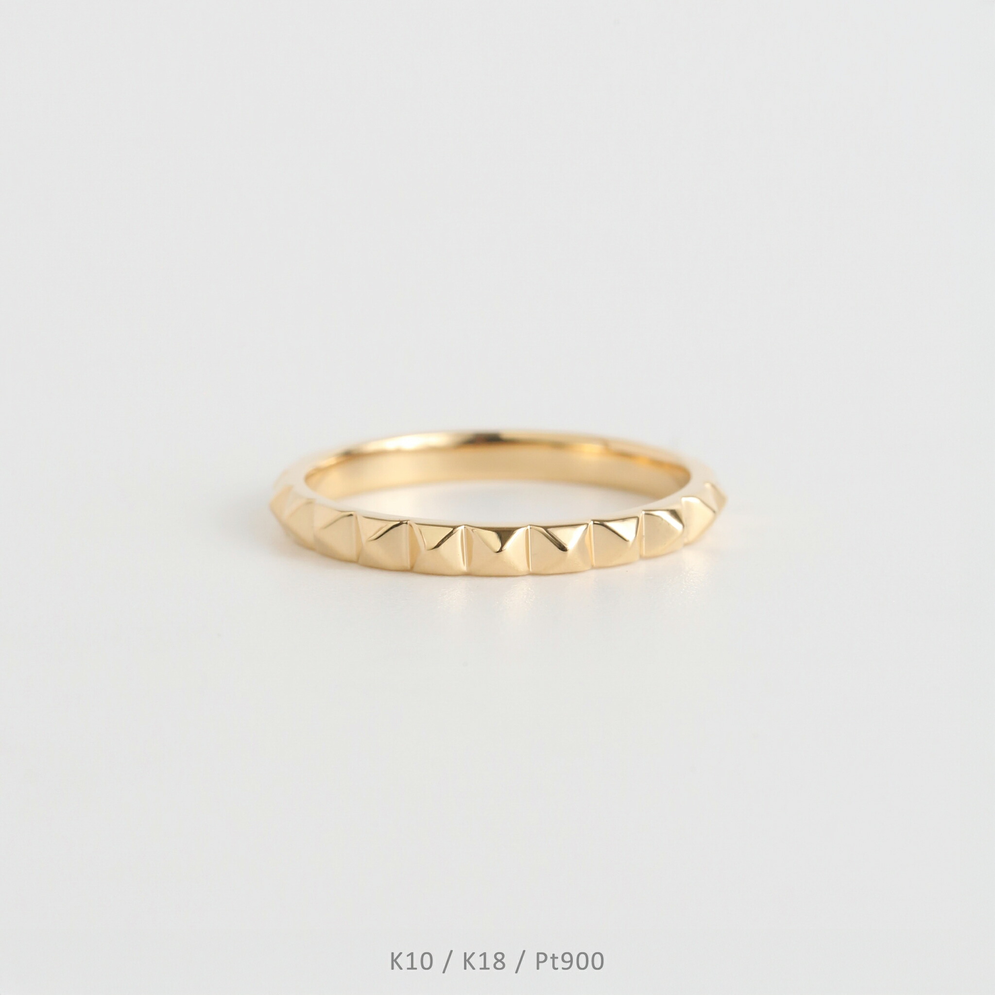 楽天市場】【Stazz Ring type02】 K10/K18/Pt900 一周 スタッズ リング