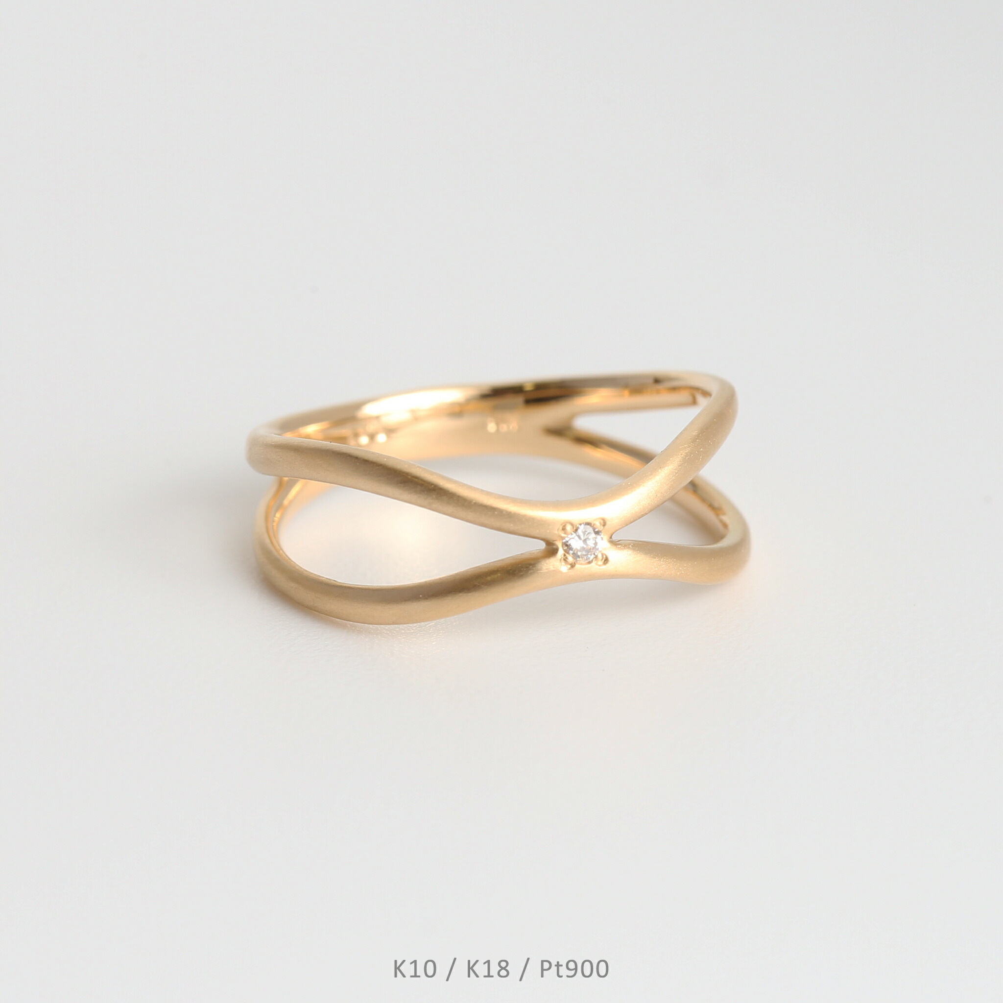 楽天市場】【Nodle Ring】 K10/K18/Pt900 一粒 ダイヤモンド 艶消し