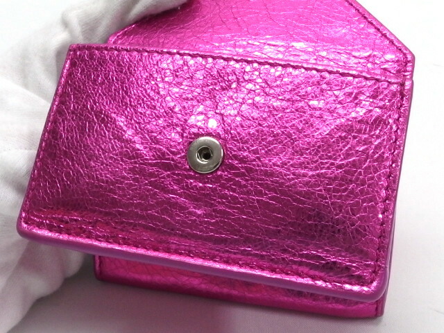 楽天市場】バレンシアガ ペーパーミニ コンパクト財布 メタリック