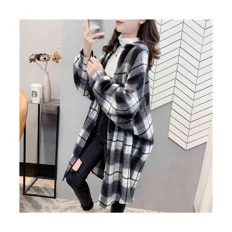 楽天市場】チェックシャツ レディース 長袖 ロングシャツ ブラウス