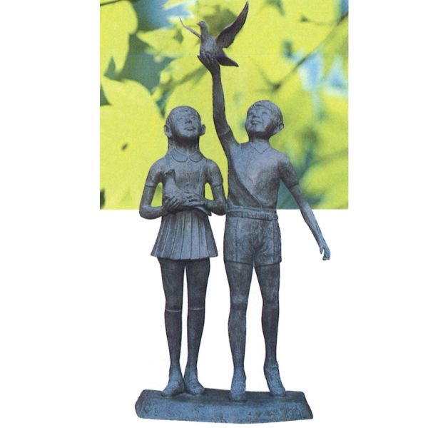 楽天市場】ブロンズ像 少年・少女像 希望の像（巣立ち） : 創寿苑 楽天